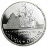 CANADA 1 DOLAR 1987 BARCO ANTIGUO DETROIT DAVIS STRAIT 1587 KM.154 MONEDA DE PLATA PROOF + CÁPSULA