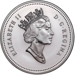 @ESTUCHE y CERTIFICADO@ CANADA 1 DOLAR 1996 FLOR MCINTOSH KM.275 MONEDA DE PLATA PROOF Silver Dollar