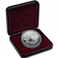 @ESTUCHE y CERTIFICADO@ CANADA 1 DOLAR 1996 FLOR MCINTOSH KM.275 MONEDA DE PLATA PROOF Silver Dollar