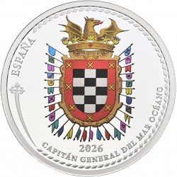 ** 7 de JULIO Envío ** ESPAÑA 5 EUROS 2026 ALVARO DE BAZÁN V CENTENARIO MONEDA PLATA FNMT 33mm 18 gramos
