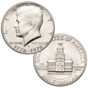 ESTADOS UNIDOS 1/2 DOLAR 1976 S KENNEDY INDEPENDENCE HALL BICENTENARY 1776 KM.205A MONEDA DE PLATA SC USA HALF DOLLAR SILVER