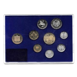 8 monedas x AUSTRIA ESTUCHE PROOF 1987 Ceca de VIENA 2+5+10+50 GROSCHEN y 1+5+10+20 SCHILLINGS 1987 + MEDALLA WIEN