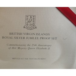 . 6 monedas x 1977 ISLAS VIRGENES ESTUCHE DE PLATA ISABEL II BRITISH VIRGIN ISLANDS 1977 ROYAL SILVER JUBILEE