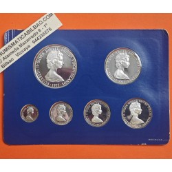 . 6 monedas x 1977 ISLAS VIRGENES ESTUCHE DE PLATA ISABEL II BRITISH VIRGIN ISLANDS 1977 ROYAL SILVER JUBILEE