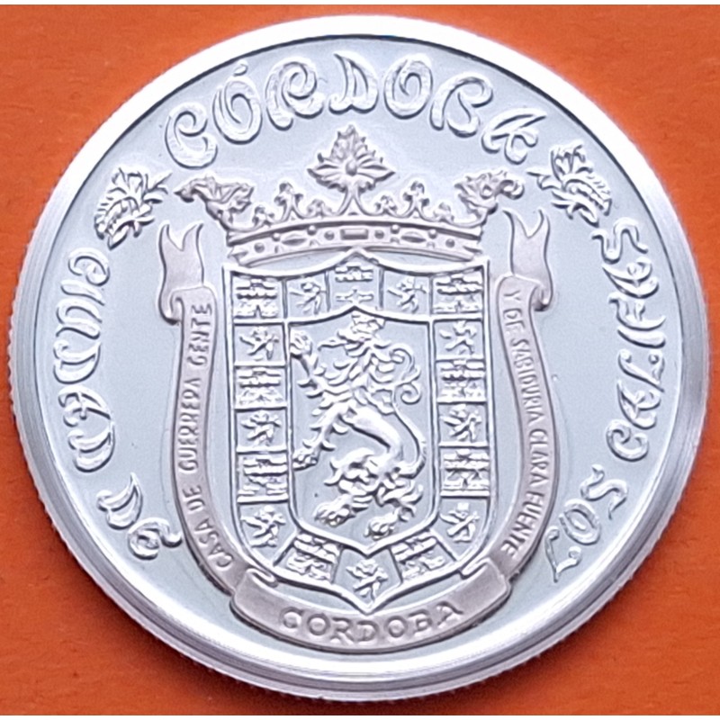 . 0,42 Onzas x CORDOBA MONEDA MEDALLA DE PLATA PURA 999 CIUDAD DE LOS CALIFAS 13,20 gramos ESPAÑA 1980