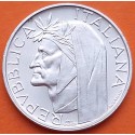 ITALIA 500 LIRAS 1965 DANTE ALIGHIERI y SOL RADIANTE KM.100 MONEDA DE PLATA SC- Italy 500 Lire silver