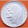 ITALIA 500 LIRAS 1965 DANTE ALIGHIERI y SOL RADIANTE KM.100 MONEDA DE PLATA SC- Italy 500 Lire silver