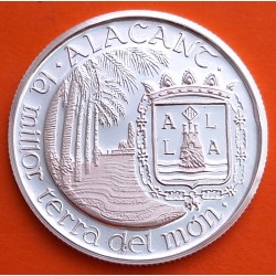 . 0,42 Onzas x ALICANTE MONEDA MEDALLA DE PLATA PURA 999 ALACANT - AKRA - LEUKE 13,20 gramos ESPAÑA 1980