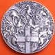 ** 1,15 ONZAS de PLATA PURA 999 ** MEDALLA OLIMPIADA de MELBOURNE 1956 AROS OLÍMPICOS y ABANDERADOS 40 mm