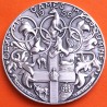 ** 1,15 ONZAS de PLATA PURA 999 ** MEDALLA OLIMPIADA de MELBOURNE 1956 AROS OLÍMPICOS y ABANDERADOS 40 mm