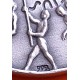 ** 1,15 ONZAS de PLATA PURA 999 ** MEDALLA OLIMPIADA de MELBOURNE 1956 AROS OLÍMPICOS y ABANDERADOS 40 mm