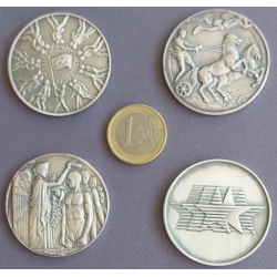 ** 1,05 ONZAS de PLATA PURA 999 ** MEDALLA OLIMPIADA de BERLIN 1936 ÁGUILA NAZI y ATLETA 40 mm