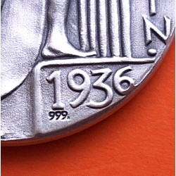 ** 1,05 ONZAS de PLATA PURA 999 ** MEDALLA OLIMPIADA de BERLIN 1936 ÁGUILA NAZI y ATLETA 40 mm