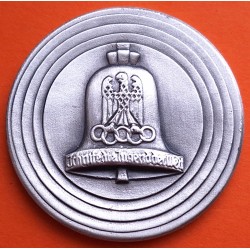 ** 1,05 ONZAS de PLATA PURA 999 ** MEDALLA OLIMPIADA de BERLIN 1936 ÁGUILA NAZI y ATLETA 40 mm