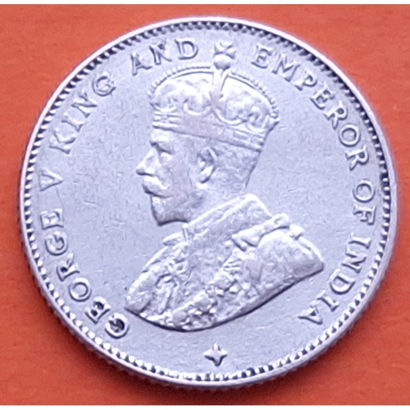 ESTRECHOS MALAYOS 10 CENTIMOS 1919 REY JORGE V KM.29.A MONEDA DE PLATA MBC- Straits Settlements 10 Cents 18mm