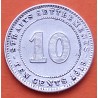 ESTRECHOS MALAYOS 10 CENTIMOS 1919 REY JORGE V KM.29.A MONEDA DE PLATA MBC- Straits Settlements 10 Cents 18mm