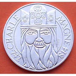 FRANCIA 100 FRANCOS 1990 REY CARLOMAGNO KM.982 MONEDA DE PLATA SC + IMPERFECCIONES France 100 Francs silver