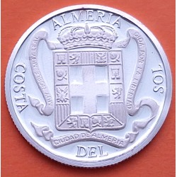 . 0,42 Onzas x ALMERÍA MEDALLA DE PLATA PURA 999 COSTA DEL SOL 13,20 gramos ESPAÑA 1980