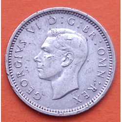INGLATERRA 3 PENIQUES 1940 KING GEORGIUS VI KM.848 MONEDA DE PLATA MBC UK 3 Pence silver