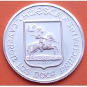 . 0,42 Onzas x HUESCA MEDALLA DE PLATA PURA 999 CAMPANA y ESPADA - CABALLERO MEDIEVAL 13,20 gramos ESPAÑA 1980