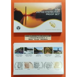 2018 UNITED STATES MINT PROOF SET @NICKEL@ 10 COINS ESTADOS UNIDOS 1+5+10+10+25 CENTAVOS + 1/2 DOLAR 2018 + 1 DOLAR 2018