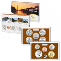 2018 UNITED STATES MINT PROOF SET @NICKEL@ 10 COINS ESTADOS UNIDOS 1+5+10+10+25 CENTAVOS + 1/2 DOLAR 2018 + 1 DOLAR 2018