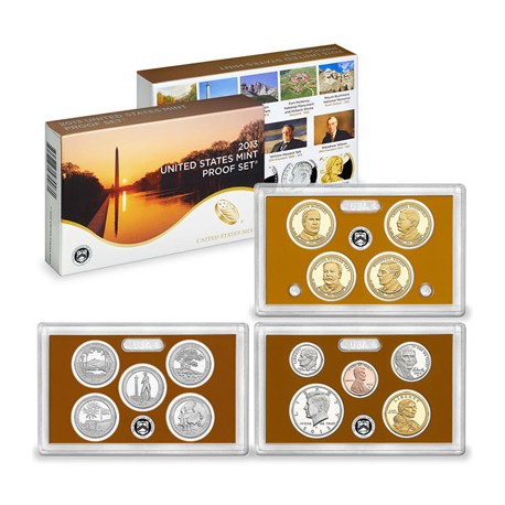 2013 UNITED STATES MINT PROOF SET @NICKEL@ 14 COINS ESTADOS UNIDOS 1+5+10+10+25 CENTAVOS + 1/2 DOLAR 2013 + 1 DOLAR 2013