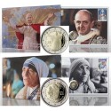 *** 2 x BUSTA FILATELICA *** VATICANO 2 EUROS 2022 SANTA TERESA y PAPA PABLO VI Estuche 2 MONEDAS CONMEMORATIVA
