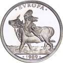 . 1 moneda + CÁPSULA x ESPAÑA 1 ECU 1989 EUROPA RAPTADA POR ZEUS MONEDA DE PLATA NO ESTUCHE FNMT 0,20 ONZAS