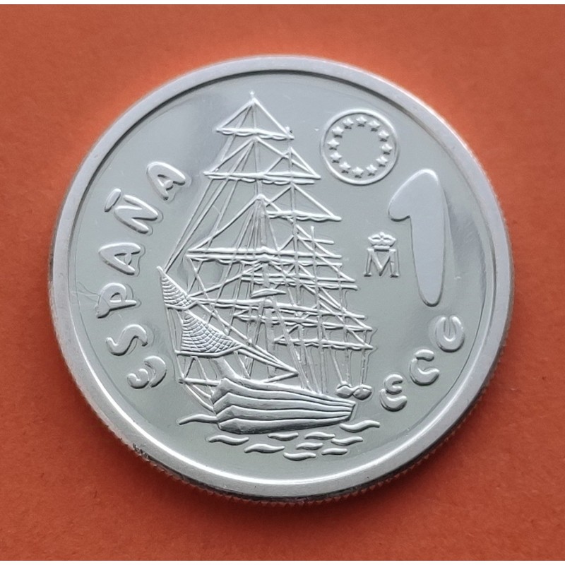 . 1 moneda + CÁPSULA x ESPAÑA 1 ECU 1996 LA MARINA ESPAÑOLA BARCO NAUTILUS y TIMON MONEDA DE PLATA NO ESTUCHE FNMT 0,20 ONZAS
