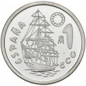 . 1 moneda + CÁPSULA x ESPAÑA 1 ECU 1996 LA MARINA ESPAÑOLA BARCO NAUTILUS y TIMON MONEDA DE PLATA NO ESTUCHE FNMT 0,20 ONZAS