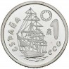 . 1 moneda + CÁPSULA x ESPAÑA 1 ECU 1996 LA MARINA ESPAÑOLA BARCO NAUTILUS y TIMON MONEDA DE PLATA NO ESTUCHE FNMT 0,20 ONZAS