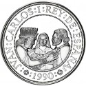 . 1,60 Onzas x ESPAÑA 5000 PESETAS 1990 INDIGENAS 2ª Serie V CENTENARIO MONEDA DE PLATA FDC SC @SI CÁPSULA@ NO ESTUCHE FNMT
