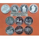 . 10 ONZAS de PLATA PURA x España 5 ECU 1989+1990+1991+1992+1993+1994 y 5 EUROS 1997+1998