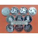 . 10 ONZAS de PLATA PURA x España 5 ECU 1989+1990+1991+1992+1993+1994 y 5 EUROS 1997+1998