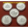 . 5 Monedas + CÁPSULAS x ESPAÑA 2000 PESETAS 1996 UNESCO NO ESTUCHE FNMT 4 ONZAS de PLATA PURA