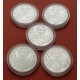 . 5 Monedas + CÁPSULAS x ESPAÑA 2000 PESETAS 1997 UNESCO NO ESTUCHE FNMT 4 ONZAS de PLATA PURA