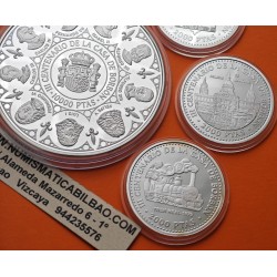 . 4 monedas + CÁPSULAS x España 2000 PESETAS 1999 + 10000 PESETAS 1999 CASA DE BORBÓN Serie 3ª BORBONES FNMT PLATA 7,40 ONZAS