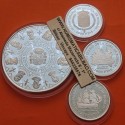 . 4 monedas + CÁPSULAS x España 2000 PESETAS 1997 + 10000 PESETAS 1997 CASA DE BORBÓN Serie 1ª BORBONES FNMT PLATA 7,40 ONZAS