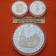 . 3 monedas x ESPAÑA 2000 PESETAS 1993 CONCHA y PEREGRINOS + 10000 PESETAS 1993 XACOBEO PLATA AÑO SANTO JACOBEO