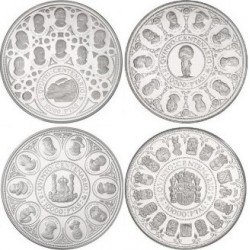 ** 20 ONZAS - 622 Gramos de PLATA PURA ** España V CENTENARIO 10000 PESETAS 1989+1990+1991+1992 NO ESTUCHE