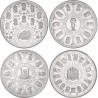 ** 20 ONZAS - 622 Gramos de PLATA PURA ** España V CENTENARIO 10000 PESETAS 1989+1990+1991+1992 NO ESTUCHE