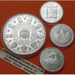 . 4 monedas + CÁPSULAS x España 2000 PESETAS 1999 + 10000 PESETAS 1999 CASA DE BORBÓN Serie 3ª BORBONES FNMT PLATA 7,40 ONZAS