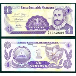 NICARAGUA 1 CENTAVO DE CORDOBA 1991 FRANCISCO HERNANDEZ y FLOR Pick 167 BILLETE SC UNC BANKNOTE