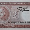 . @MUY RARO@ EL SALVADOR 2 COLONES 1974 IGLESIA COLONIAL DE PANCHIMALCO y CRISTOBAL COLON Pick 116.B BILLETE SC UNC BANKNOTE