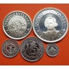 . 5 monedas + CÁPSULAS x España V CENTENARIO 100+200+500+1000+2000 PESETAS 1989 PLATA PROOF 1ª Serie 1,50 ONZAS NO ESTUCHE