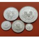 . 5 monedas + CÁPSULAS x España V CENTENARIO 100+200+500+1000+2000 PESETAS 1990 PLATA PROOF 2ª Serie 1,50 ONZAS NO ESTUCHE