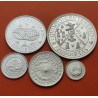 . 5 monedas + CÁPSULAS x España V CENTENARIO 100+200+500+1000+2000 PESETAS 1990 PLATA PROOF 2ª Serie 1,50 ONZAS NO ESTUCHE