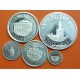 . 5 monedas + CÁPSULAS x España V CENTENARIO 100+200+500+1000+2000 PESETAS 1992 PLATA FDC 4ª Serie 1,50 ONZAS NO ESTUCHE