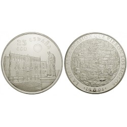 . 5 ONZAS DE PLATA PURA x España 25 ECU 1994 BATALLA DE LEPANTO MONEDA NO ESTUCHE FNMT 25 Ecus 1994